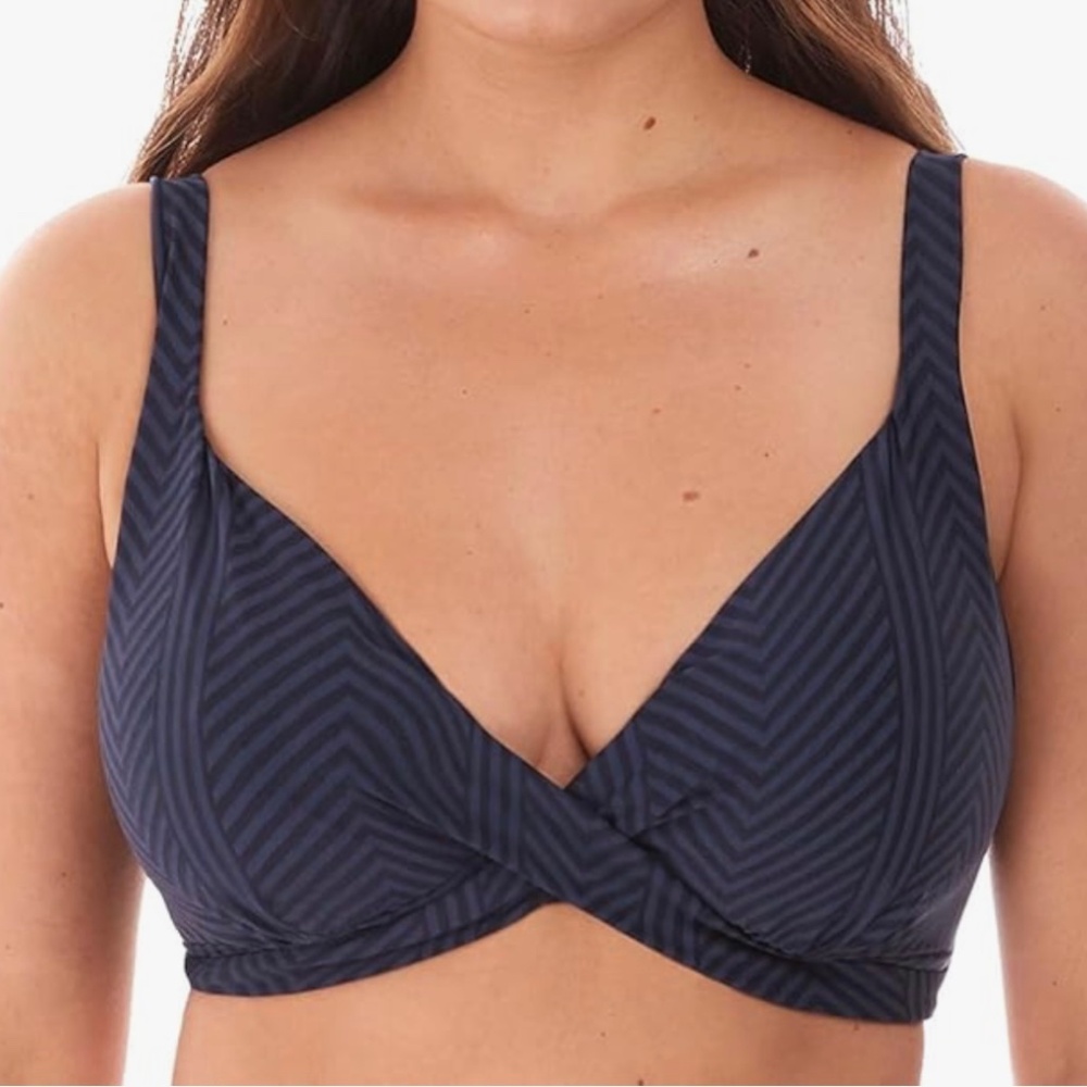 Fantasie 40G Women's Standard Long Island Underwire Plunge Wrap Bikini Top NWT